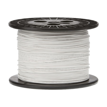 Remington Industries 18 AWG Gauge Solid Hook Up Wire, 500 ft Length, White, 0.0403" Diameter, UL1007, 300 Volts 18UL1007SLDWHI500
